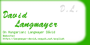 david langmayer business card